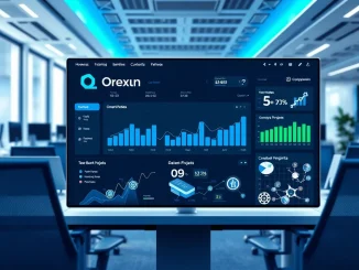 Dashboard interface of the Orexn Launchpool platform for staking $OXN tokens to access crypto projects.