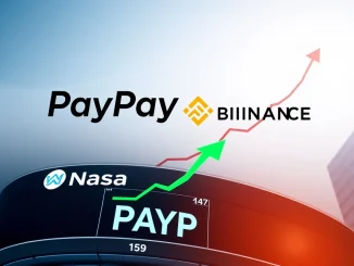 PayPay and Binance Japan logos merge ahead of the $19.6B Nasdaq IPO, ticker PAYP.