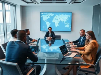Pharos Network RealFi Alliance meeting with Chainlink and Centrifuge executives discussing real-world asset tokenization.