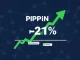 Chart showing PIPPIN as the top crypto gainer with a 21% surge amid mid-cap altcoin resilience.