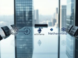 Polygon, Ethena, and Nethermind logos join the Enterprise Ethereum Alliance for institutional Ethereum growth.