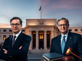 Federal Reserve leadership under scrutiny as Jerome Powell investigation and Kevin Warsh confirmation hearings proceed simultaneously.