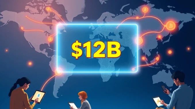 Global map visualizing the $12 billion weekly trading volume flowing into decentralized prediction markets.