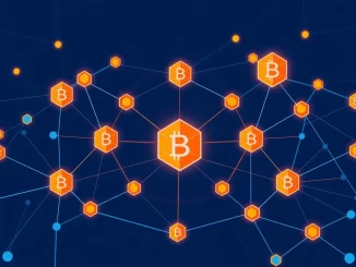 Cross-chain DEX aggregator connecting DeFi liquidity to prediction markets in a blockchain network visualization.