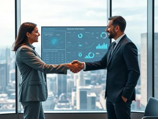 Quantra and Chain Intelligence executives shaking hands to enhance Web3 analytics and RWA infrastructure.
