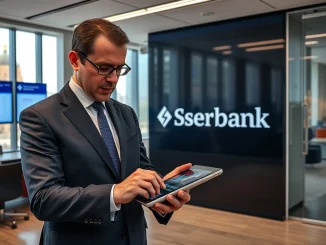 Sberbank corporate crypto-backed lending program in Moscow financial district