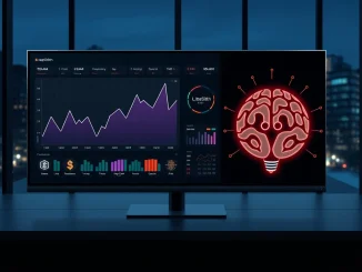 Analyst reviewing crypto market dashboard showing Solana, Litecoin, and DeepSnitch AI data.