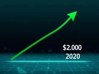 Conceptual graph illustrating Standard Chartered's Solana price prediction rising to $2,000 by 2030.