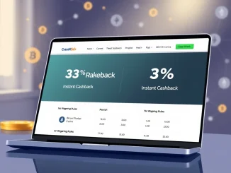 Spartans Casino platform interface highlighting its 33% rakeback and no-wagering cashback offer for crypto gaming.