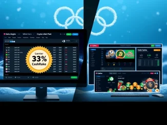 Spartans Winter Olympics crypto betting platform interface comparison showing 33% CashRake advantage.