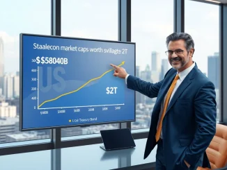 Graph showing stablecoin market cap growth forecast and its impact on US Treasury bill demand.