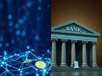 Stablecoins challenge traditional banking through faster blockchain transaction finality and instant settlement.