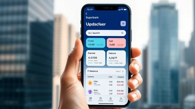 Superform user-owned neobank app on a smartphone against a New York City backdrop.