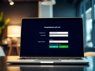 Sweepstakes casino cash-out page showing ID and SSN verification form for secure player processing.