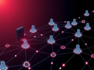 Illustration of a Sybil attack showing fake nodes infiltrating a blockchain network, representing cryptocurrency security threats.