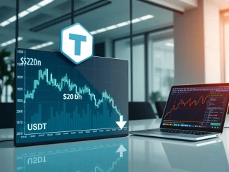 Tether USDT fundraising analysis showing reduced target from $20bn to $5bn after investor pushback