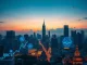 Thailand's Bangkok skyline integrated with digital blockchain nodes representing crypto-linked trading modernization.