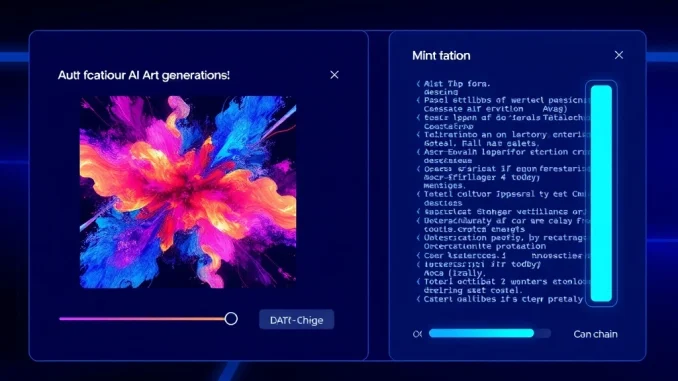 TokenFi AIGen Studio interface transforming AI-generated art into on-chain assets and NFTs.