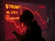 Graphic depicting the dramatic Trump meme tokens crash and massive retail investor losses.