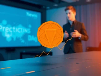 Illustration of Vitalik Buterin's new creator token model concept combining DAO governance and prediction market mechanics.