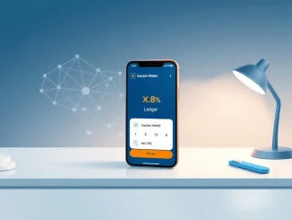 Smartphone showing Xaman Wallet interface with focus on the 0.8% fee for XRPL infrastructure.