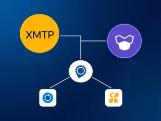 Illustration of XMTP and Mask Network partnership enabling secure Web3 messaging across platforms.