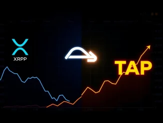 Analytical graphic showing capital rotation from XRP to Digitap TAP token in crypto presale market.