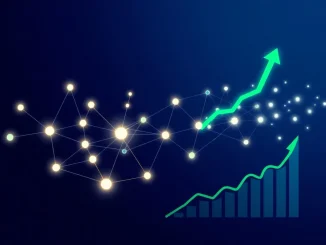 Graphic showing a surge in XRP Ledger network activity and transaction data analysis.