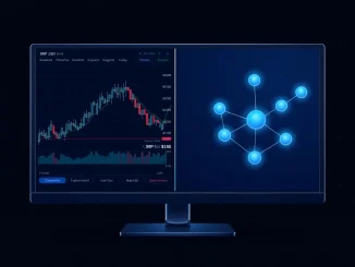 XRP price chart analysis and DeepSnitch AI network visualization for cryptocurrency market insight