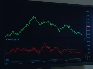 Chart showing XRP price downtrend and oversold RSI indicator during critical reset phase.