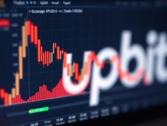 XRP price chart showing sharp decline following a major sell-off on the Upbit cryptocurrency exchange.