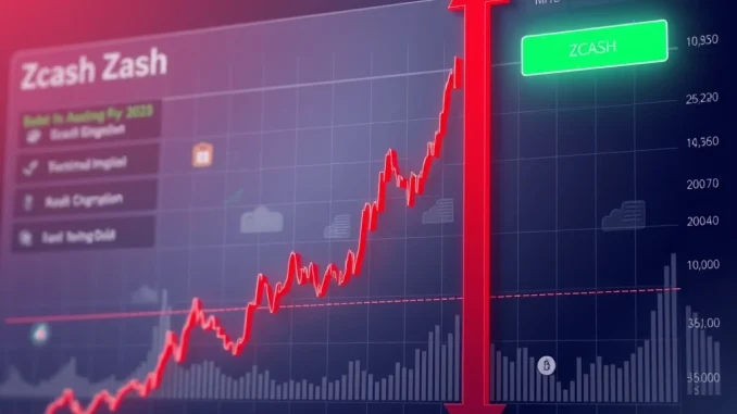 Zcash cryptocurrency price chart analysis showing key resistance level after recent rally.