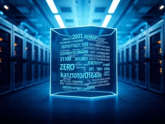 Zero Knowledge Proof technology visualized as transparent blockchain data flow within modern infrastructure.