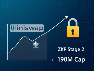 Analytical illustration comparing Zero Knowledge Proof Stage 2 launch with Uniswap and Monero market trends.