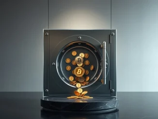 Aave protocol revenue distribution plan visualized as digital assets flowing into a secure vault.