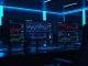 Analyst monitors AAVE token price and blockchain transfer data on trading desk screens.