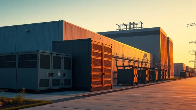 Modern data center with energy storage infrastructure illustrating the AI investment shift to power technology.