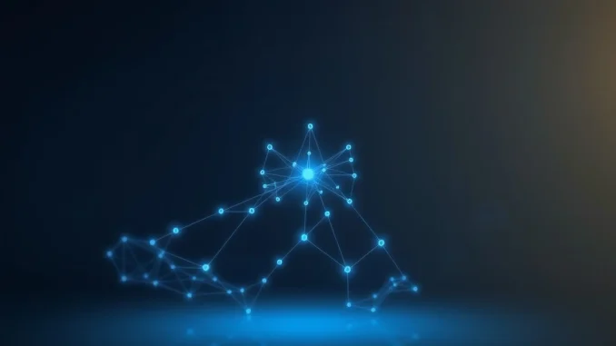 Visualization of the Algorand blockchain network for cryptocurrency price analysis context.
