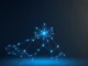 Visualization of the Algorand blockchain network for cryptocurrency price analysis context.