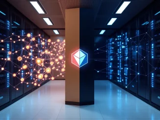 Dual blockchain architecture for bank tokenization showing public and private networks connecting for real-world asset transactions