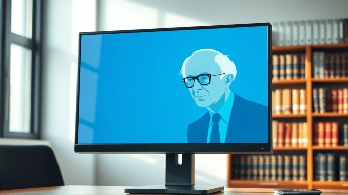 Bernie Sanders AI video analysis showing chatbot interface with reflection of senator discussing privacy concerns