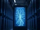DeepSnitch AI server infrastructure with neural network visualization representing its top cryptocurrency ranking.