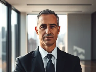 Stephen Gregory, the new CEO of Binance.US, in a professional office setting.