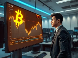 Trader analyzing Bitcoin price chart showing $71,500 peak with bearish resistance warning for March 2026 market analysis
