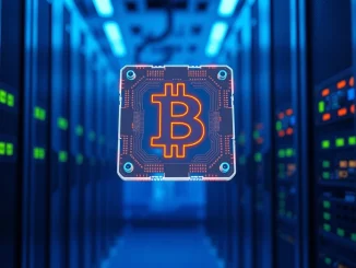 Bitcoin BIP-360 quantum computing security upgrade illustration showing quantum chip integration