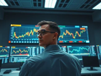 Professional trader analyzing Bitcoin price charts and derivatives data showing low breakout odds to $78,000