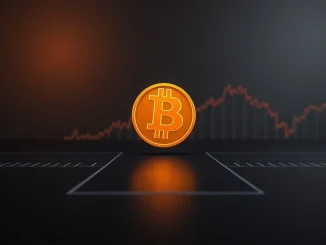 Bitcoin at a crossroads on a financial chart, symbolizing trader divergence on market direction.