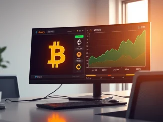 Bitcoin dominance over altcoins shown on a trading desk dashboard analyzing crypto market trends.