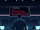 Digital ticker display showing a sharp decline in Bitcoin ETF capital flows on a financial trading floor.