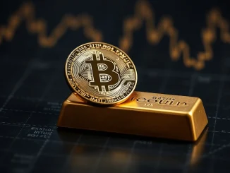 Bitcoin and gold market analysis showing cryptocurrency and precious metal price relationship